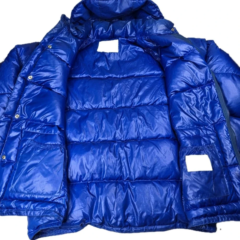 Vintage 80s Contender Goose Down Puffer Jacket‎ Mens XL Blue Hooded Winter Coat - Picture 4 of 6